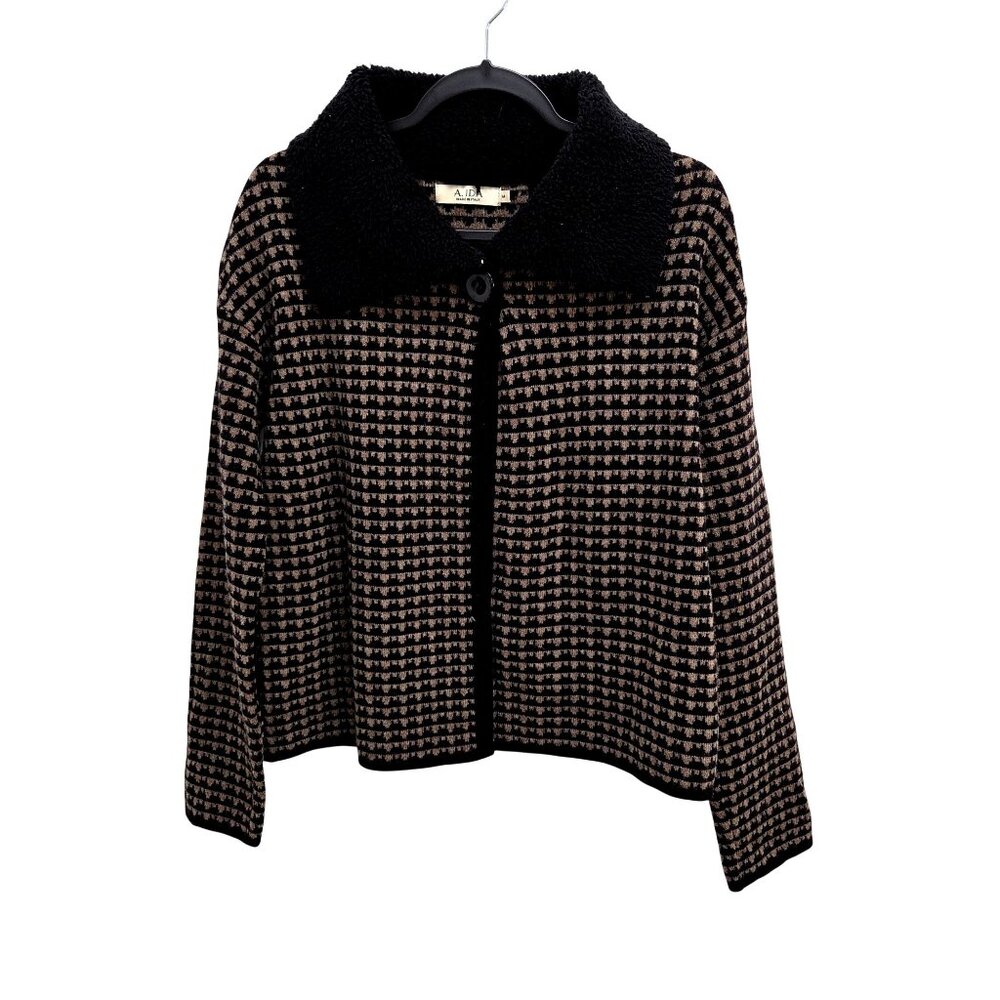 A. iDA Women's M Open Front Cardigan Sweater Jacket Wool Blend 4213